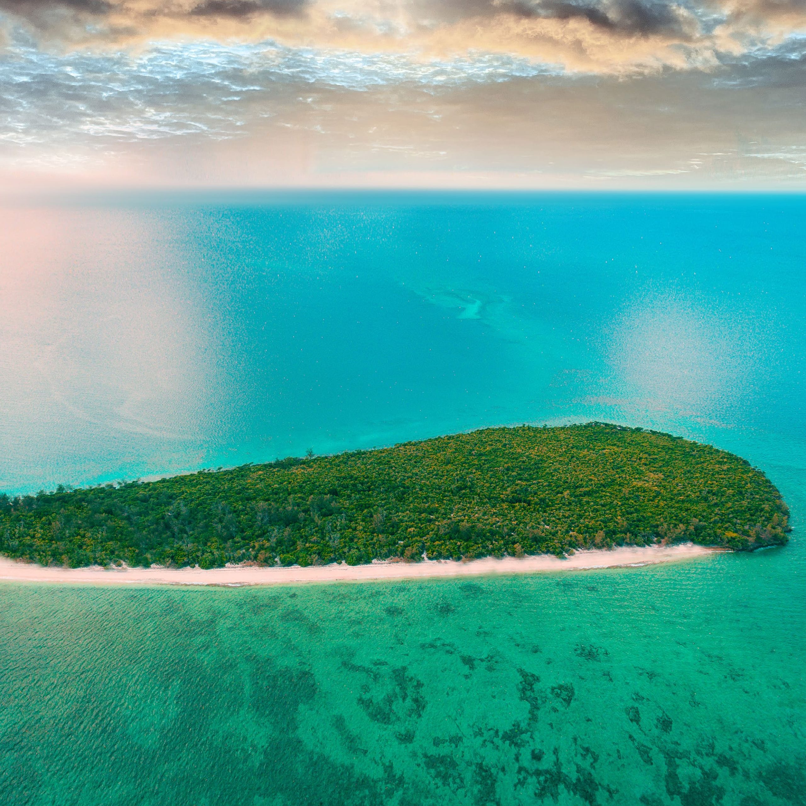 Imagen aérea de la Isla Bawe en Zanzíbar
